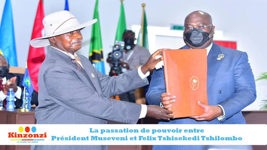 La passation de pouvoir entre Président Museveni et Felix Tshisekedi Tshilombo, 24.02.2022