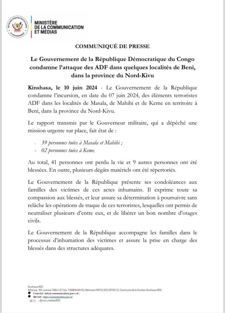 RDC : L'Est Sombre Sous les Attaques des ADF - 80 Morts en Une Semaine, Fayulu Décrie l'Inaction du Gouvernement