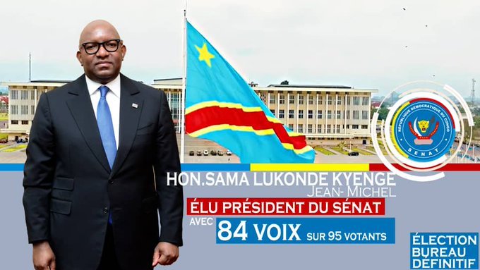 Jean Michel SAMA LUKONDE Élu Président du Bureau Définitif du Sénat en RDC